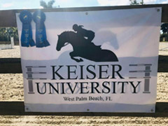 Keiser University Equine Banner with Ribbons